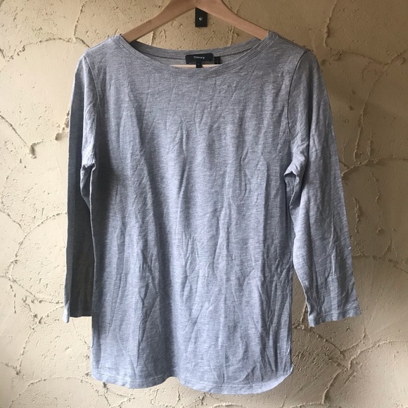 Theory Grey threequarter Sleeve Tee - Picture 2 of 7